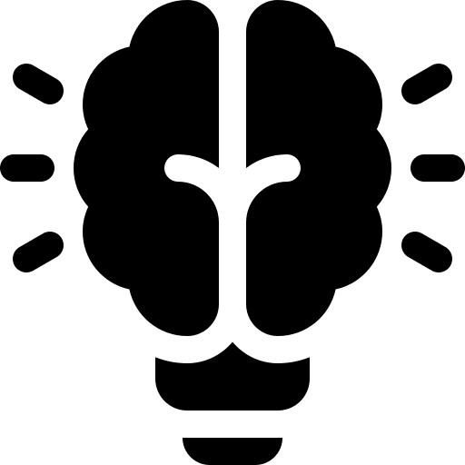 Creativity brainstorm idea brain icon