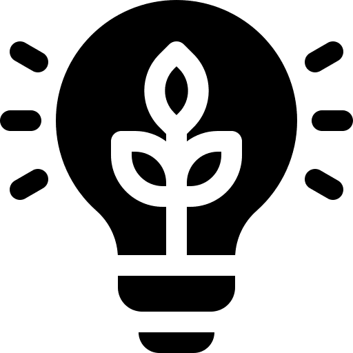 Sustainable energy light bulb sprout ecology and environment icon