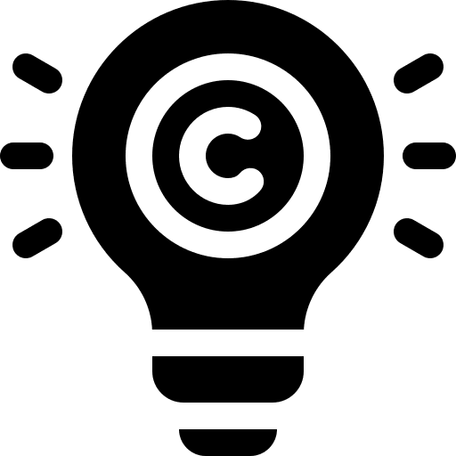 Copyright intellectual property creativity light bulb icon Copyright intellectual property creativity light bulb icon