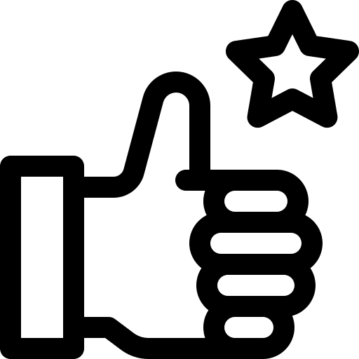Acknowledgement business and finance star hand icon