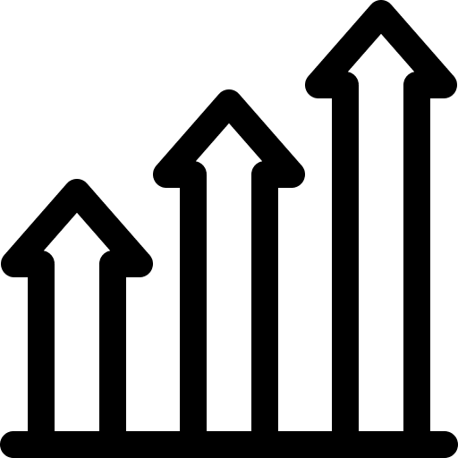 Growth chart benefit business and finance icon