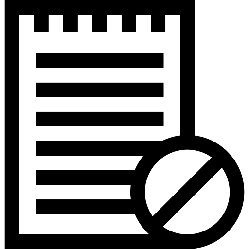 Blocked file document notes icon