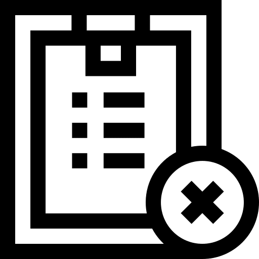 Clipboard void mistake incomplete icon
