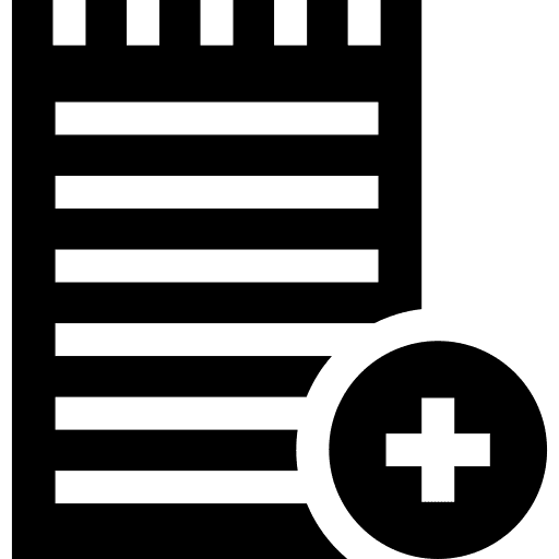Add plus paper note icon