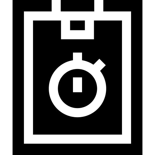 Clipboard files document stopwatch icon Clipboard files document stopwatch icon