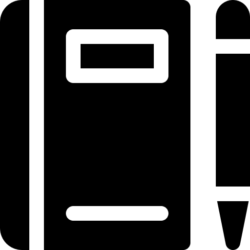 Notebook pen notes education icon