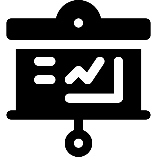 Projector screen analysis presentation graphic icon