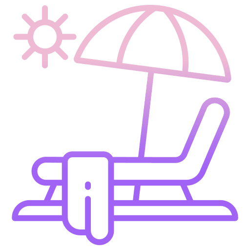 Sunbed sunbed summer sun umbrella icon