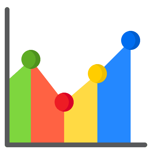 Line chart graph chart infographic icon