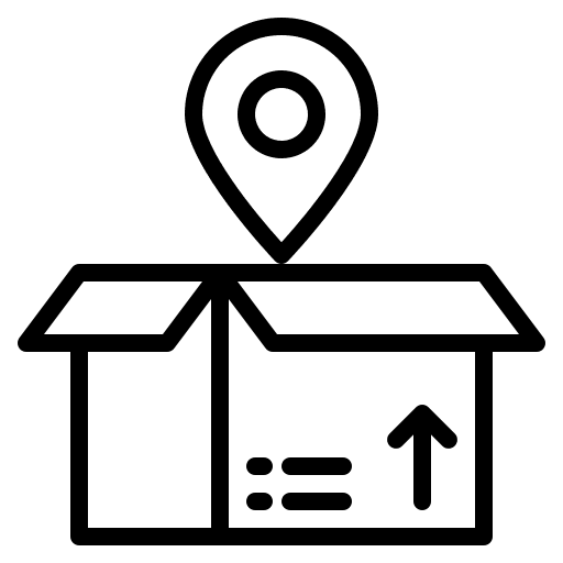 Location parcel shipping package icon Location parcel shipping package icon