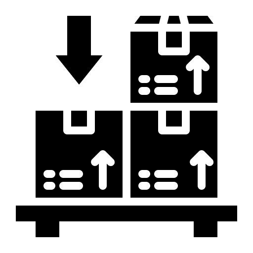 Distribution package box shipping and delivery icon