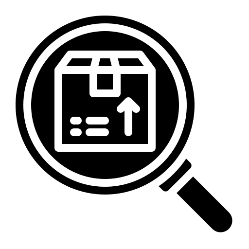 Search logistic shipping package icon