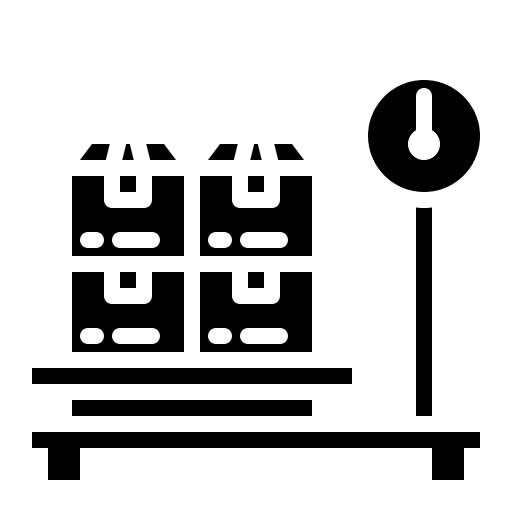 Weigh scale box weight delivery icon