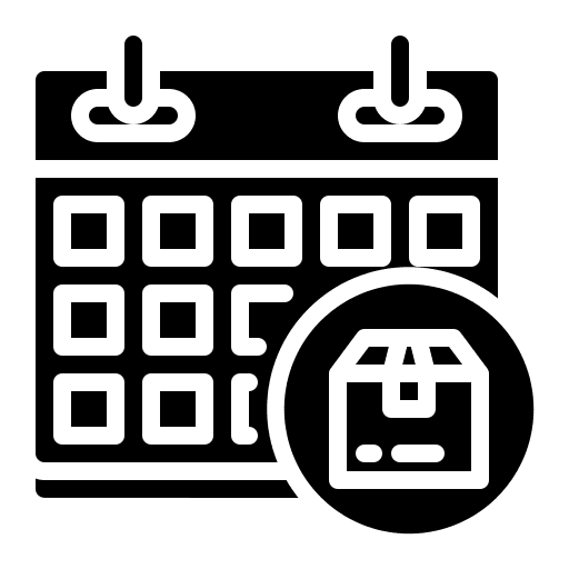 Calendar shipping delivery parcel icon