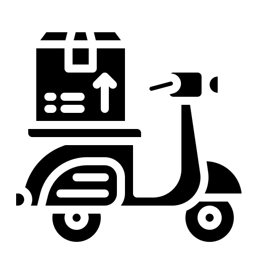 Delivery bike package delivery shipping icon