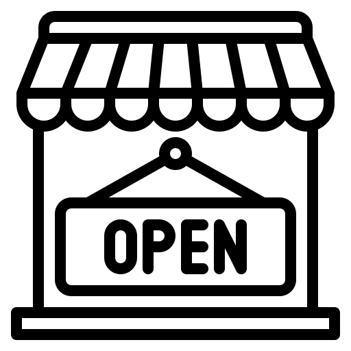 Open open shop supermarket icon