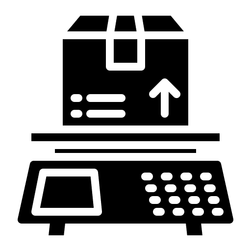 Parcel weight logistic scale package icon