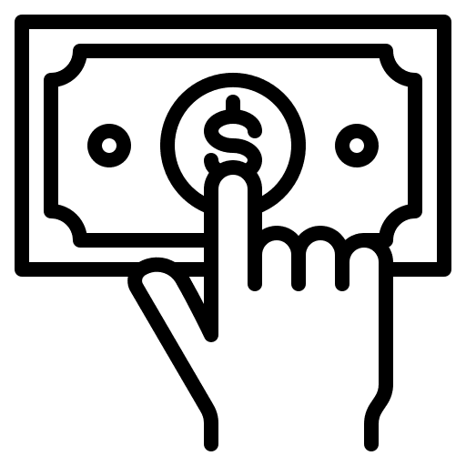 Money business and finance hand pay icon