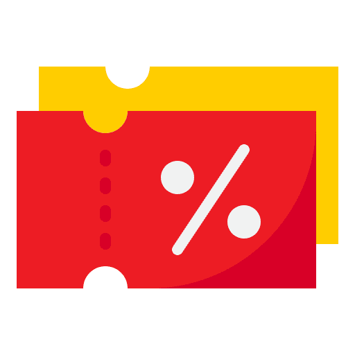 Discount coupon percentage discount icon
