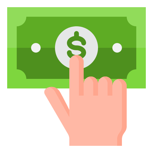 Money hand click business and finance icon