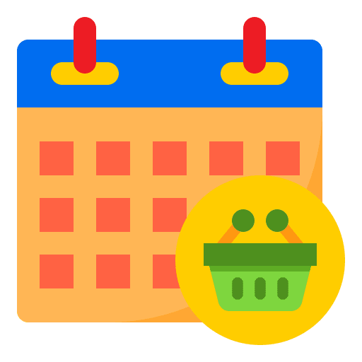 Calendar schedule commerce shopping basket icon Calendar schedule commerce shopping basket icon