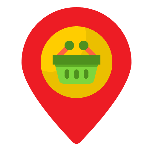 Location shop shopping basket maps and location icon Location shop shopping basket maps and location icon