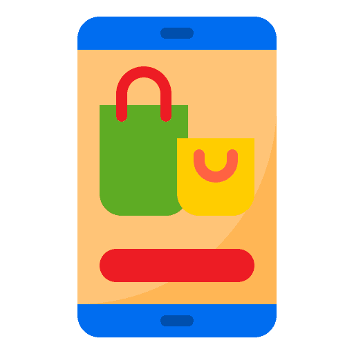 Online shopping ecommerce mobile phone online shopping icon Online shopping ecommerce mobile phone online shopping icon