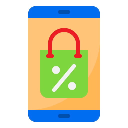 Online shopping sales smartphone online shopping icon Online shopping sales smartphone online shopping icon