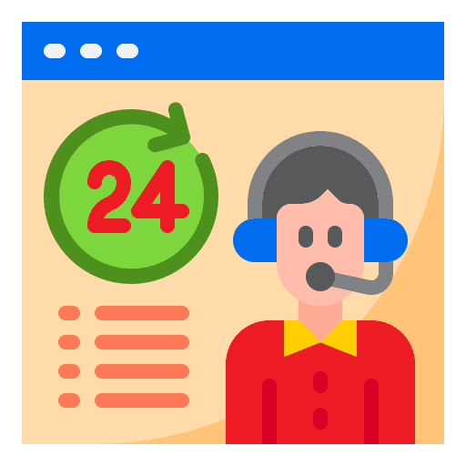 Call center communications 24 hours call center icon Call center communications 24 hours call center icon