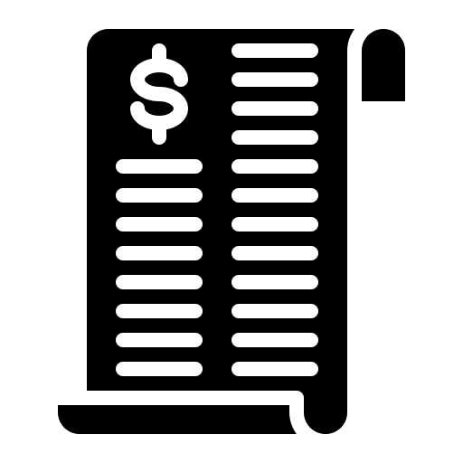 Bill payment commerce receipt icon Bill payment commerce receipt icon
