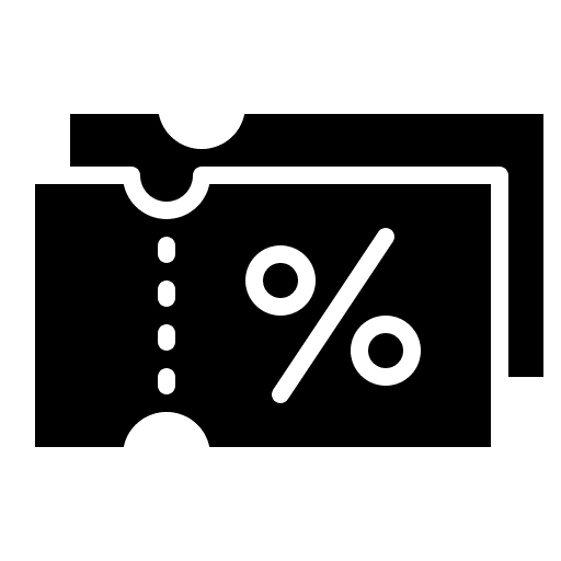 Discount commerce and shopping coupon sales icon