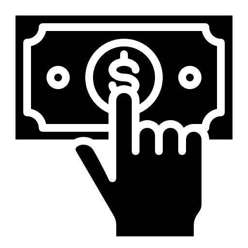 Money cash hand gesture icon