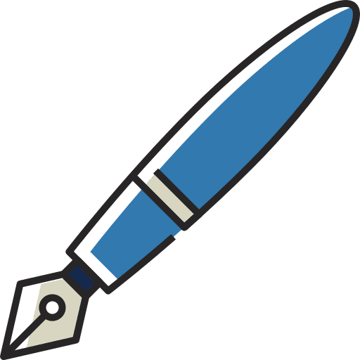 Fountain pen writing tools calligraphy education icon