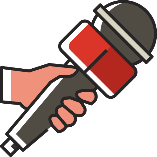 Microphone reporter journal journalism icon