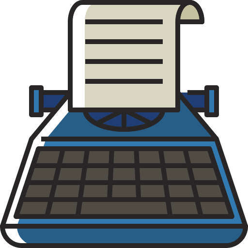 Typewriter page communications tools and utensils icon