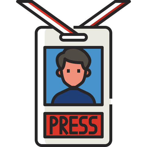 Press card reporter journal journalism icon Press card reporter journal journalism icon