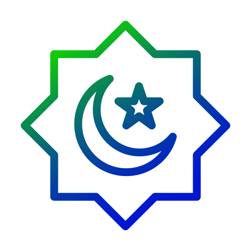 Islam moon and stars rub el hizb religion icon