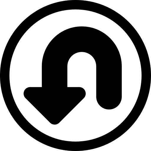 Curve arrow curve arrow downward ui icon