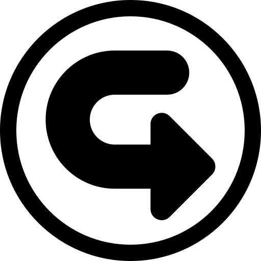 Curve arrow downward flip page right arrow icon