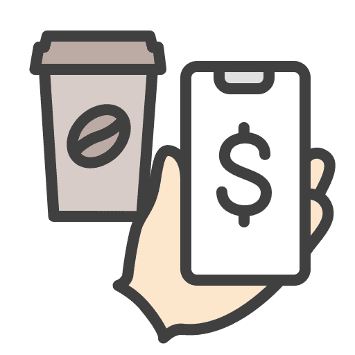 Mobile pay coffee app coffee cup icon