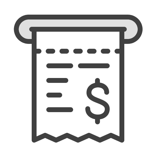 Receipt payment commerce and shopping billing icon