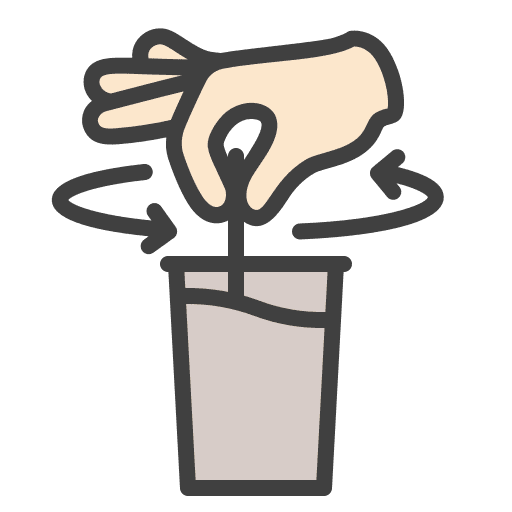Stir coffee cup take away beverage icon