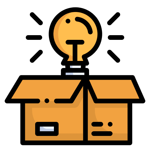 Think out of the box strategy idea brainstorm icon