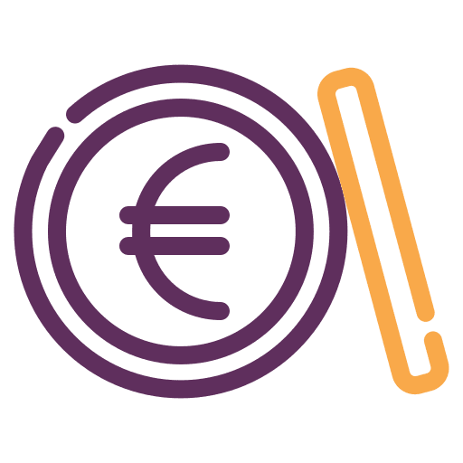 Coin euro financial coin icon