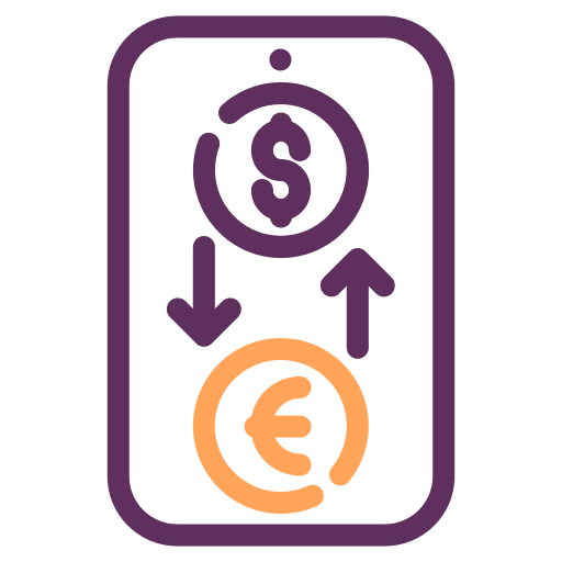 Currency exchange smartphone money currency financial icon