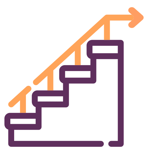 Stairs furniture and household stairway arrow icon