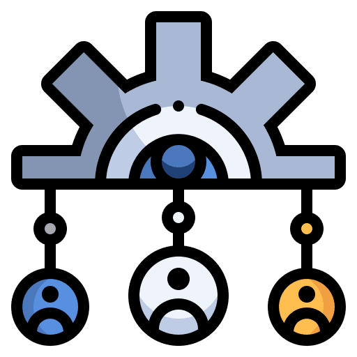 Team management gear teamwork team management icon Team management gear teamwork team management icon