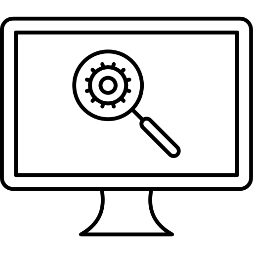 Optimization gear setting computer icon Optimization gear setting computer icon
