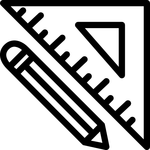 Pencil geometry pencil square ruler icon Pencil geometry pencil square ruler icon