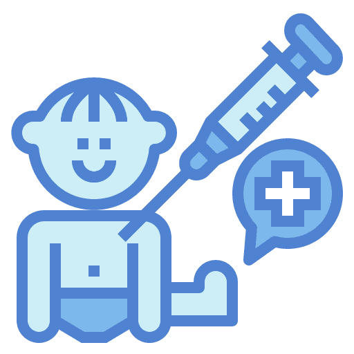 Baby vaccination healthcare and medical syringe icon